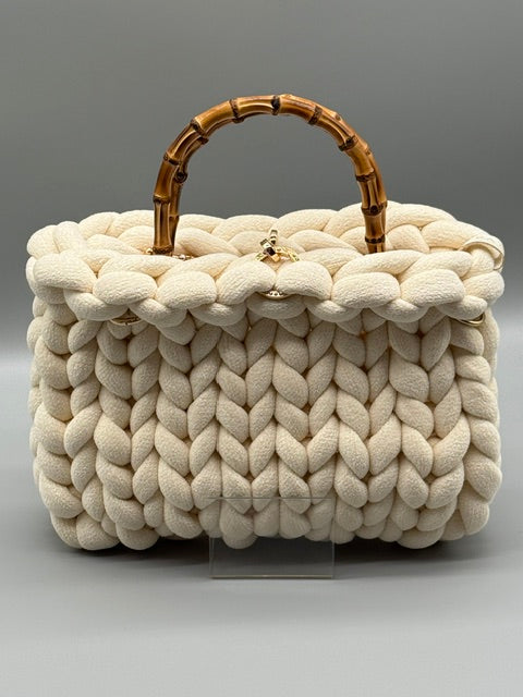 Hera Bag Chenille Cremeweiß
