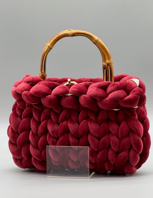 Hera Bag Premium Samt Rubinrot