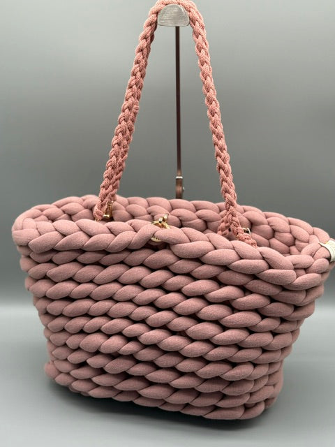 Hera Bag Weekender, Acrylic, Dark Pink, Large, 40 x 30 cm, mit Boden und V-Form