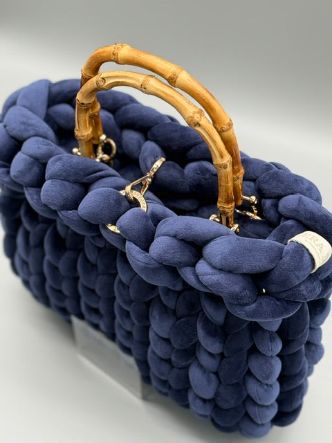 Hera Bag Samt Marineblau