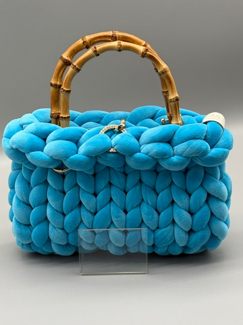 Hera Bag Samt Azurblau