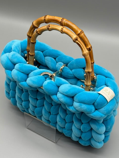 Hera Bag Samt Azurblau