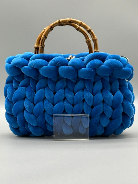 Hera Bag Premium Samt Saphirblau