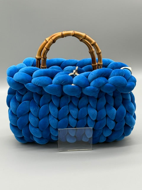 Hera Bag Premium Samt Saphirblau