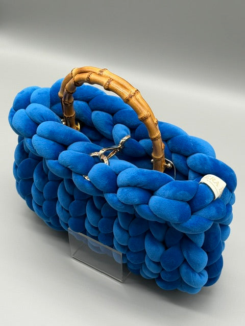 Hera Bag Premium Samt Saphirblau