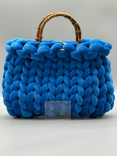 Hera Bag Premium Samt Saphirblau