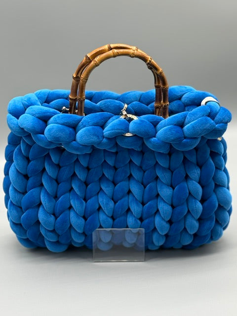 Hera Bag Premium Samt Saphirblau