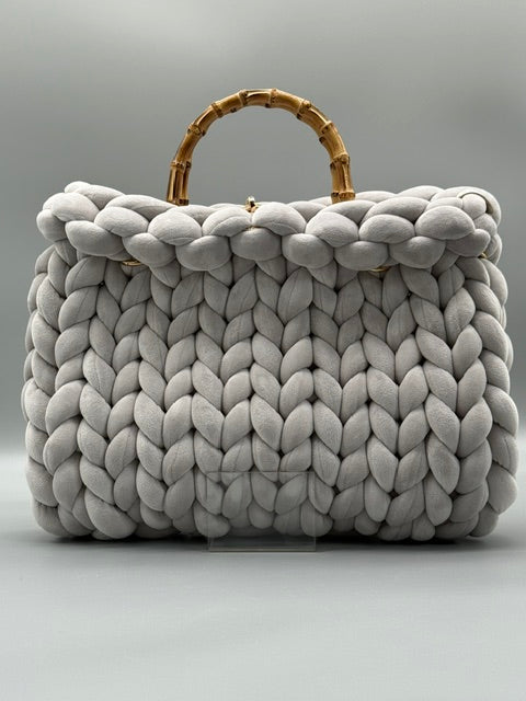 Hera Bag Premium Samt Hellgrau