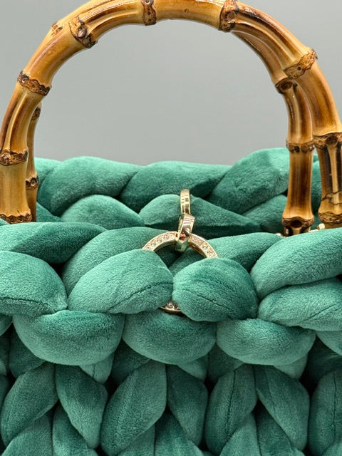 Hera Bag Premium Samt Smaragdgrün