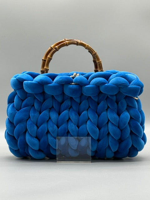 Hera Bag Premium Samt Saphirblau