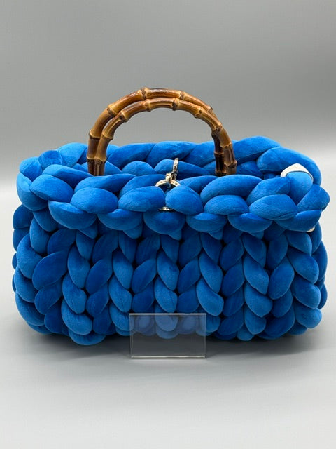 Hera Bag Premium Samt Saphirblau