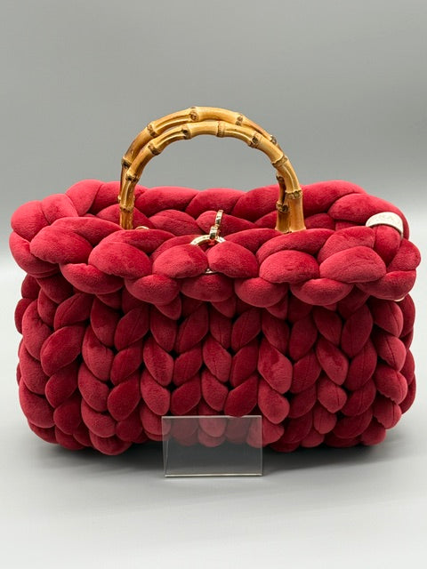 Hera Bag Premium Samt Rubinrot