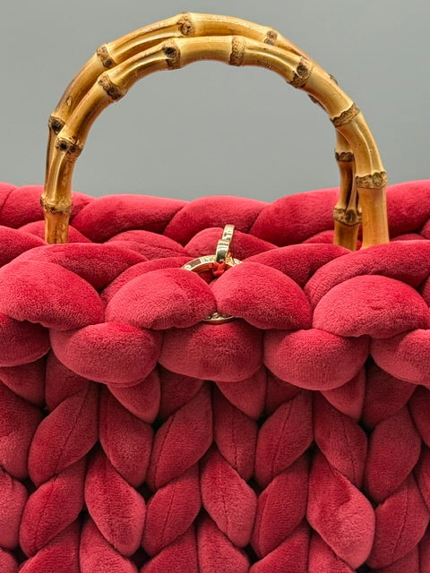Hera Bag Premium Samt Rubinrot