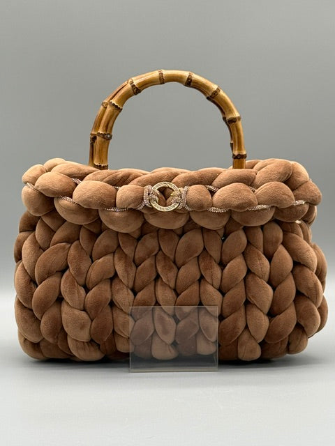Hera Bag Special Edition Samt mit Strass in Zimt