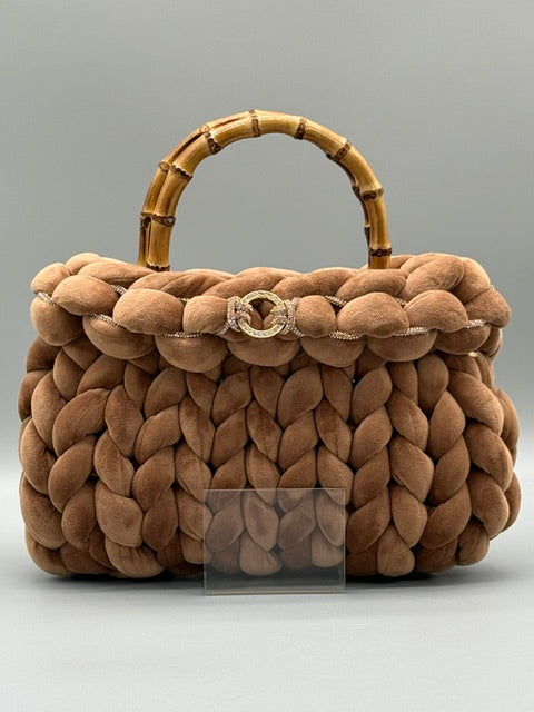 Hera Bag Special Edition Samt mit Strass in Zimt