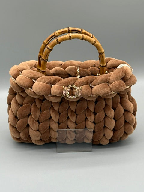 Hera Bag Special Edition Samt mit Strass in Zimt