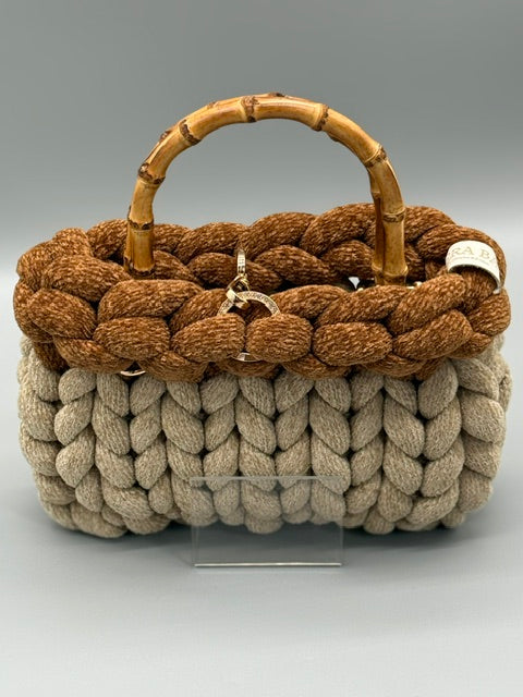 Hera Bag Chenille Special Edition Zweifarbig Elfenbein und Zimt