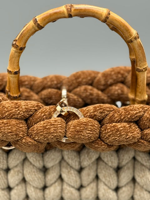 Hera Bag Chenille Special Edition Zweifarbig Elfenbein und Zimt