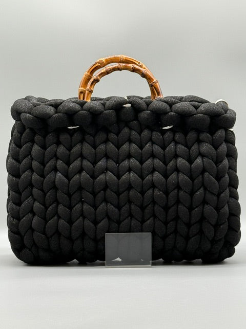 Hera Bag Acrylic-Lurex Schwarz mit Silberfaden