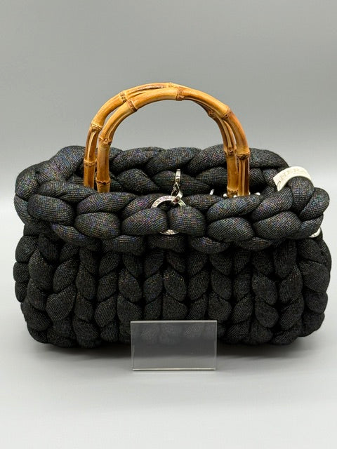 Hera Bag Acrylic-Lurex Graphitschwarz mit Silberfaden