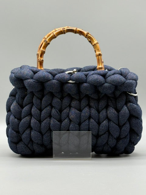 Hera Bag Acrylic-Lurex Kobaltblau mit Silberfaden