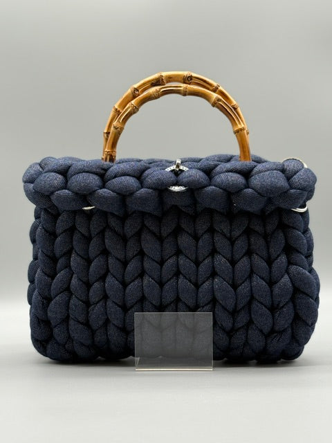 Hera Bag Acrylic-Lurex Kobaltblau mit Silberfaden