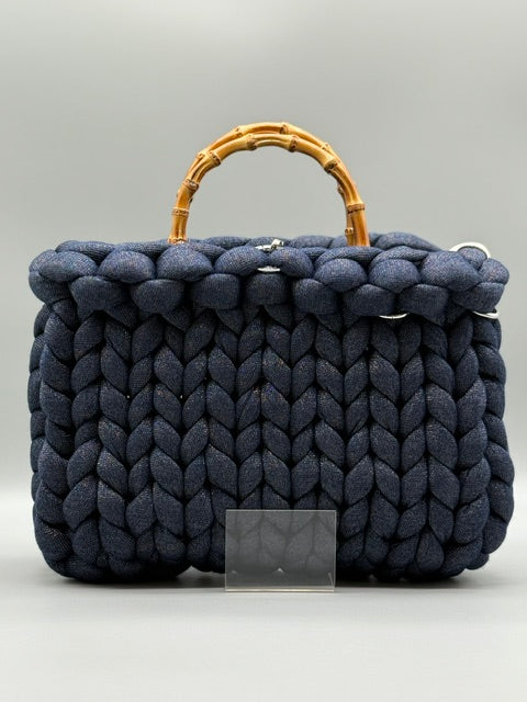 Hera Bag Acrylic-Lurex Kobaltblau mit Silberfaden