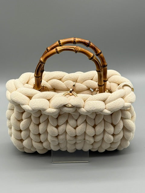 Hera Bag Chenille Cremeweiß
