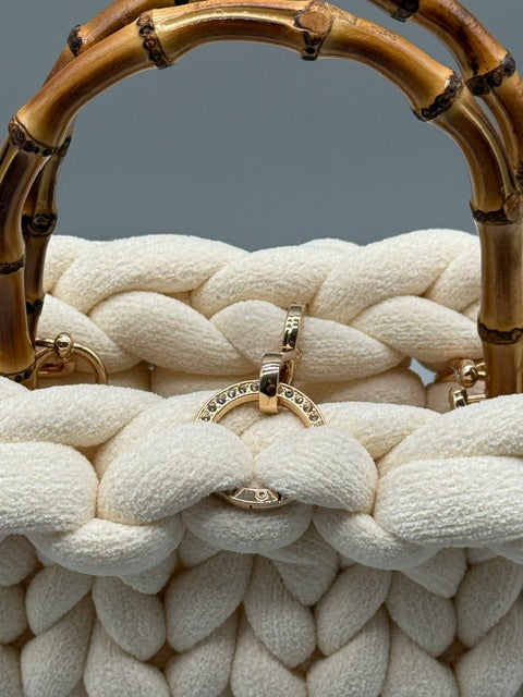 Hera Bag Chenille Cremeweiß