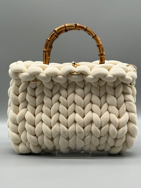 Hera Bag Chenille Cremeweiß