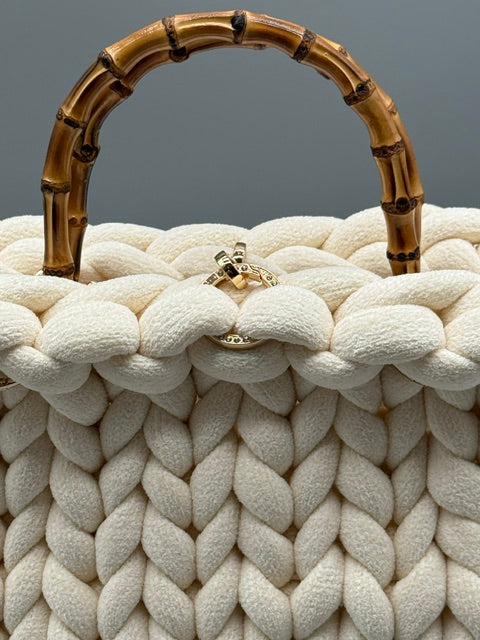 Hera Bag Chenille Cremeweiß