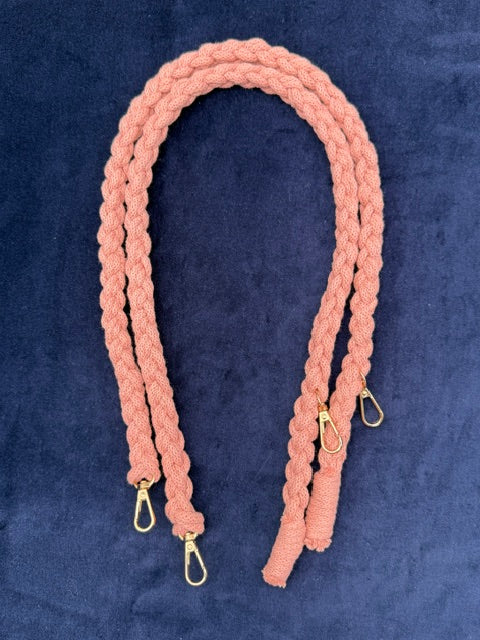 Hera Bag handgefertigter Schulterriem in Blush in 1,5 cm Dm.