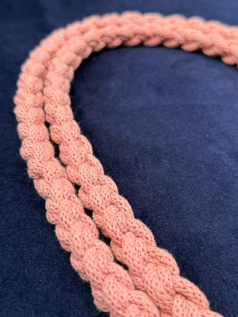 Hera Bag handgefertigter Schulterriem in Blush in 1,5 cm Dm.