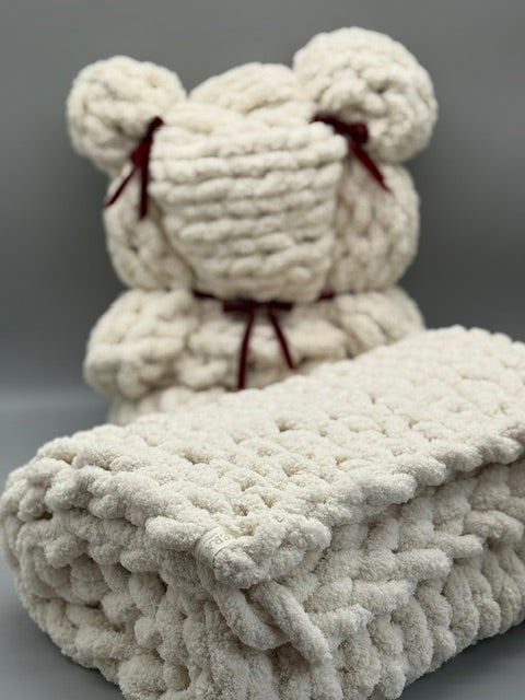 Hera Bag Babydecke aus Chenille in Creme
