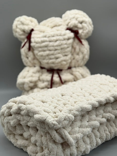 Hera Bag Babydecke aus Chenille in Creme