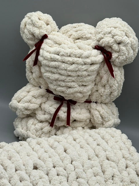 Hera Bag Babydecke aus Chenille in Creme