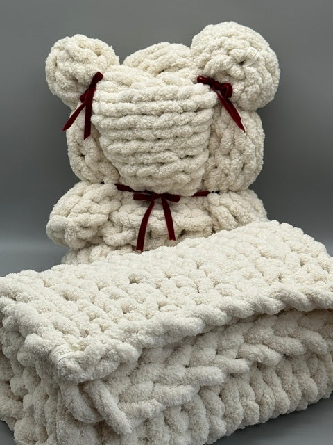 Hera Bag Babydecke aus Chenille in Creme