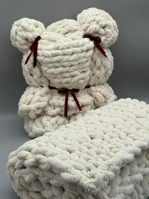 Hera Bag Babydecke aus Chenille in Creme