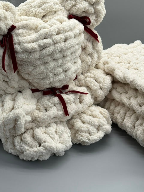 Hera Bag Babydecke aus Chenille in Creme