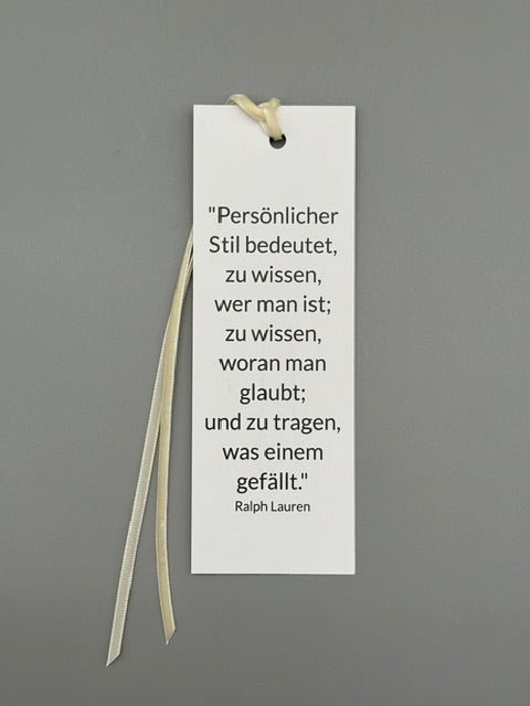 Hera Bag Lesezeichen mit Samtband in Creme
