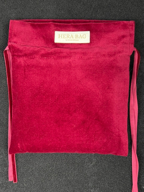 Wende-Innentasche für die Hera Bag Sparkly Samt/Kunstfell in Bordeauxrot