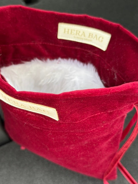 Wende-Innentasche für die Hera Bag Sparkly Samt/Kunstfell in Bordeauxrot