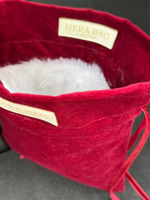 Wende-Innentasche für die Hera Bag Sparkly Samt/Kunstfell in Bordeauxrot