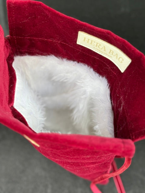 Wende-Innentasche für die Hera Bag Sparkly Samt/Kunstfell in Bordeauxrot