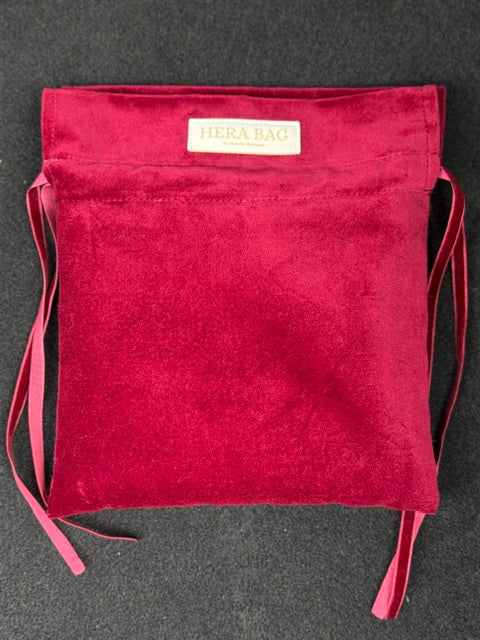 Wende-Innentasche für die Hera Bag Sparkly Samt/Kunstfell in Bordeauxrot