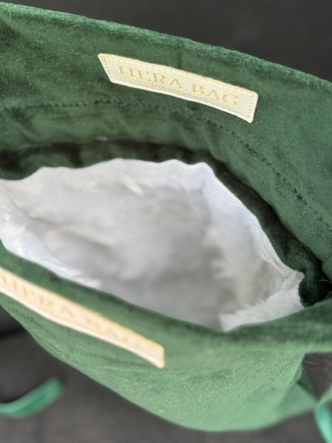 Wende-Innentasche für die Hera Bag Sparkly Samt/Kunstfell in Smaragdgrün
