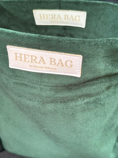 Wende-Innentasche für die Hera Bag Sparkly Samt/Kunstfell in Smaragdgrün