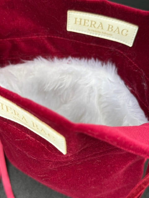 Wende-Innentasche für die Hera Bag Sparkly Samt/Kunstfell in Bordeauxrot
