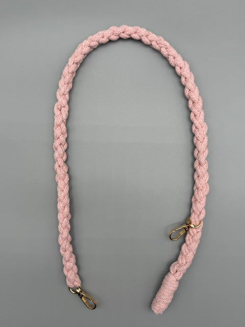 Hera Bag handgefertigter Tragegriff/Schulterriem in Pastel Pink in 1,5 cm Dm.