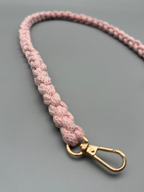 Hera Bag handgefertigter Tragegriff/Schulterriem in Pastel Pink in 1,5 cm Dm.